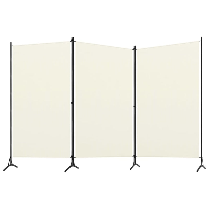 vidaXL 3-Panel Room Divider White 260x180 cm Fabric