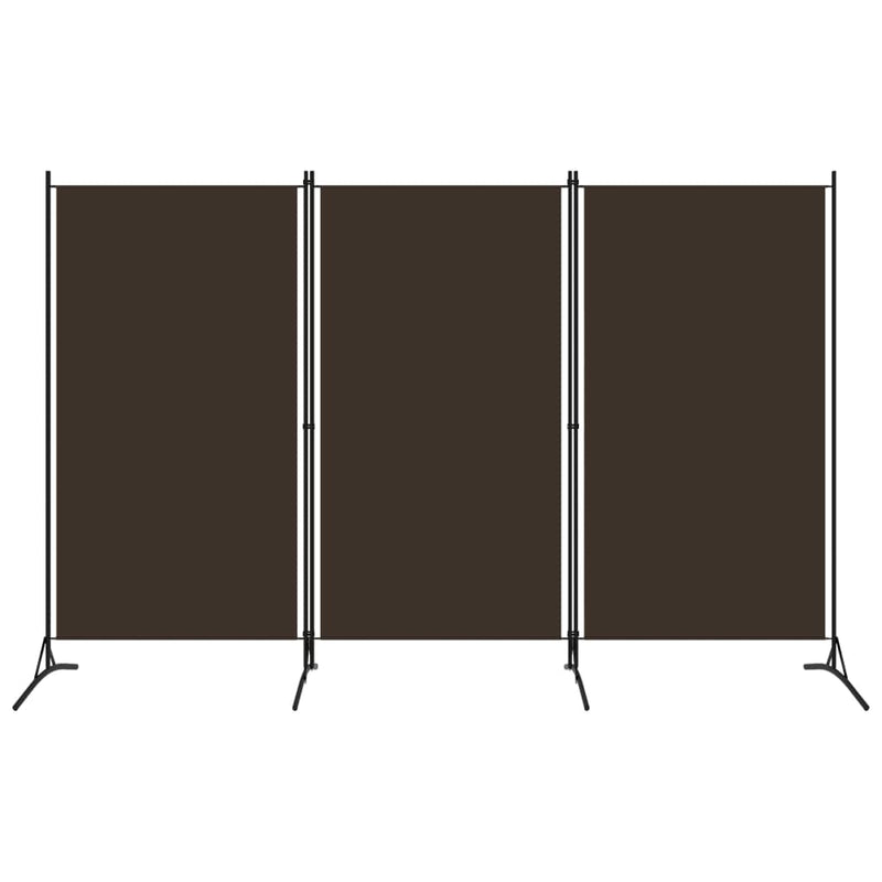 vidaXL 3-Panel Room Divider Brown 260x180 cm Fabric
