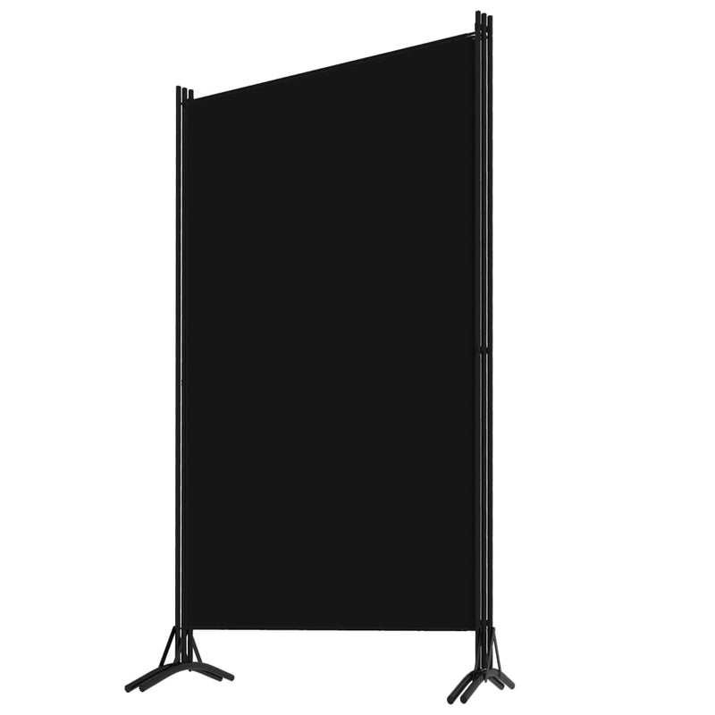 vidaXL 3-Panel Room Divider Black 260x180 cm Fabric
