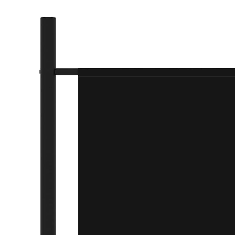 vidaXL 3-Panel Room Divider Black 260x180 cm Fabric