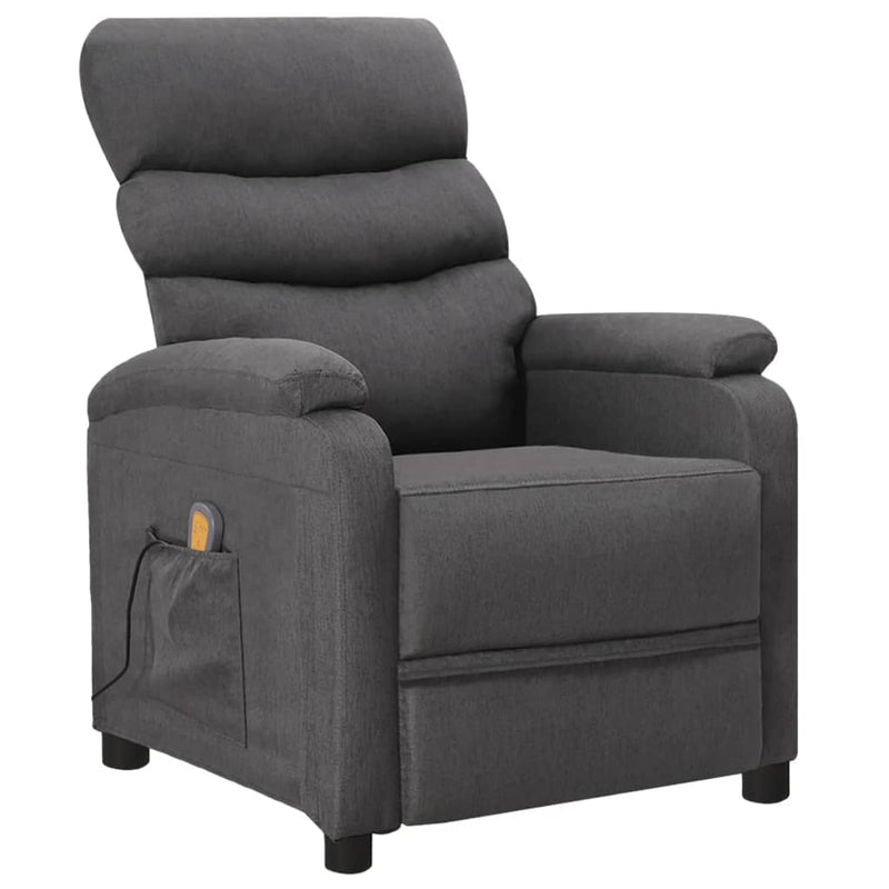 vidaXL Massage Chair Dark Grey Fabric