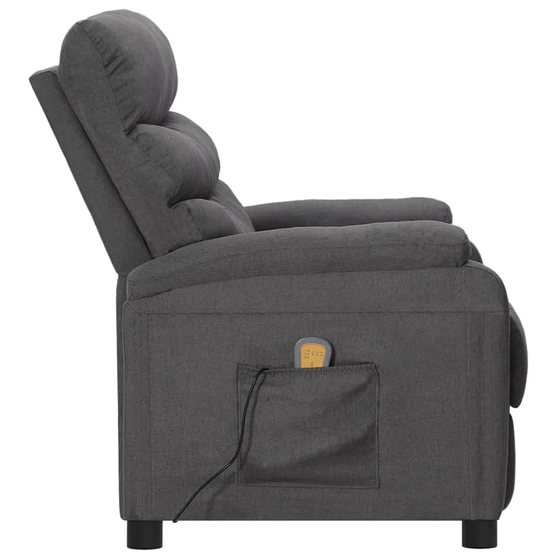 vidaXL Massage Chair Dark Grey Fabric