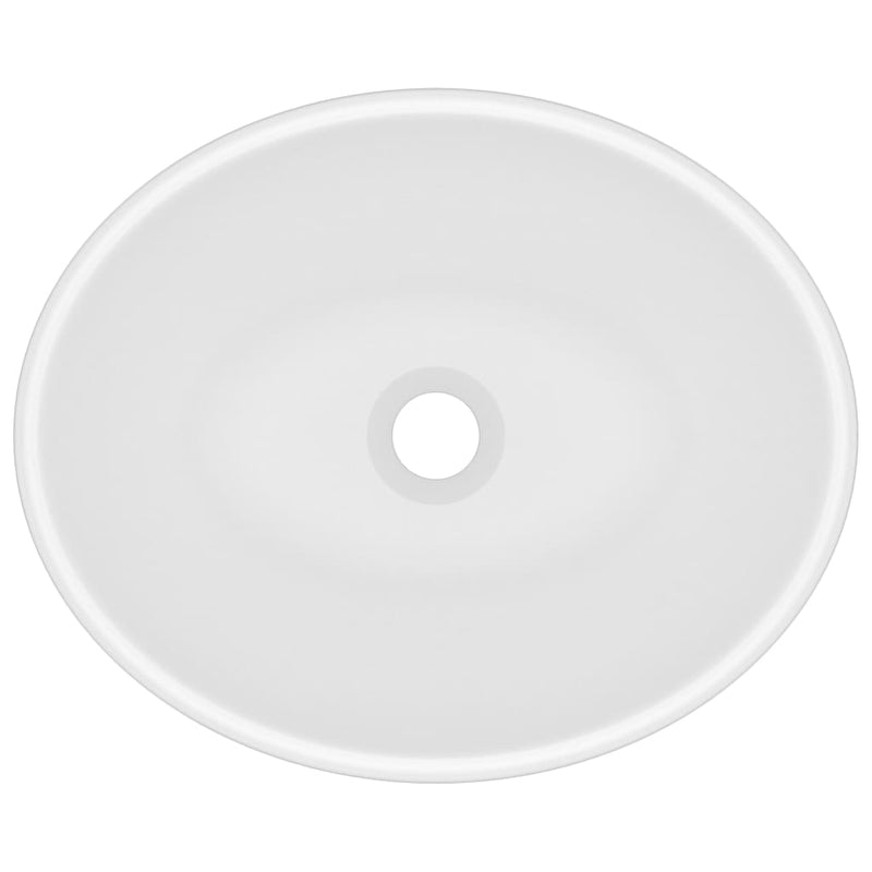 vidaXL Luxury Basin Oval-shaped Matt White 40x33 cm Ceramic