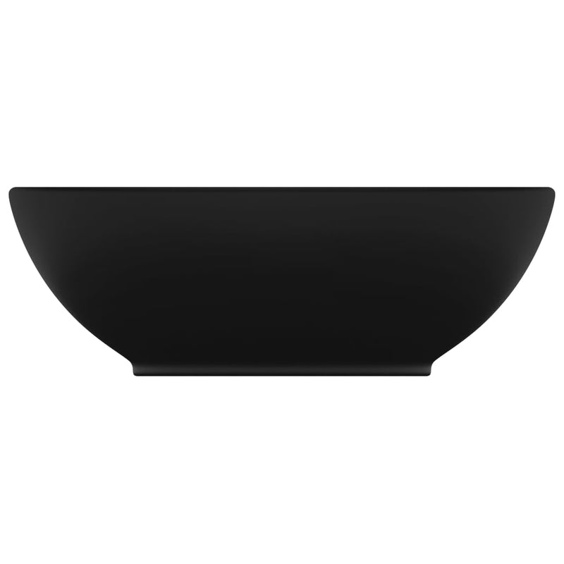 vidaXL Luxury Basin Oval-shaped Matt Black 40x33 cm Ceramic