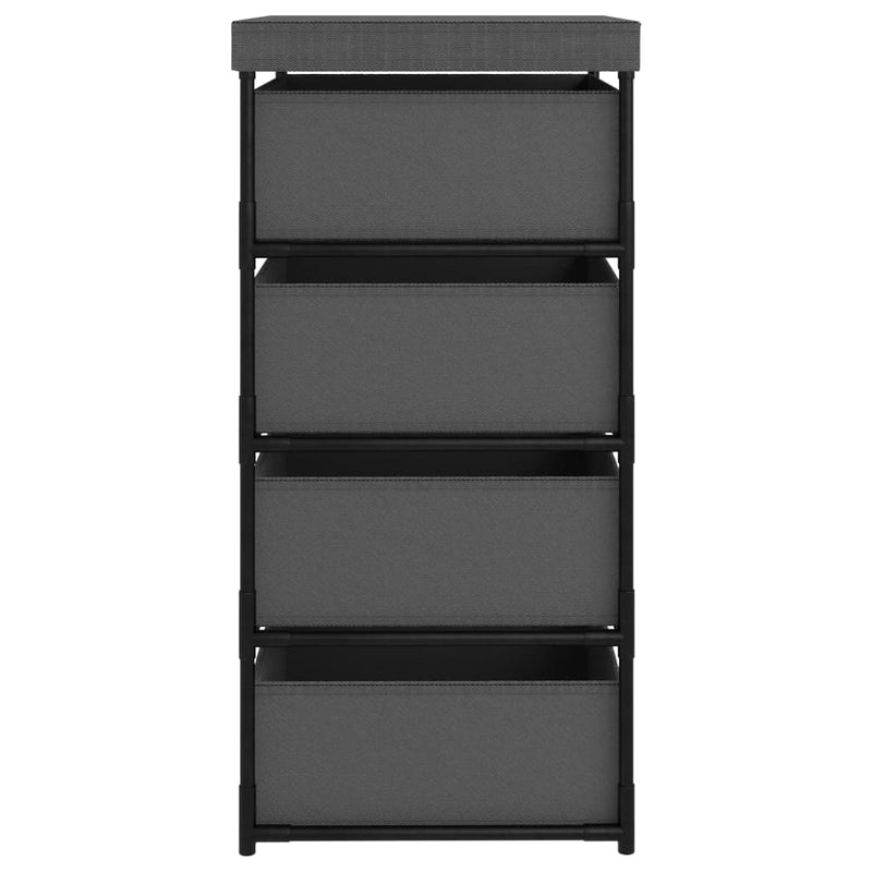 vidaXL Storage Rack with 4 Fabric Baskets Steel Grey