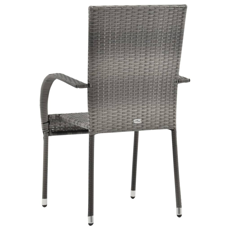 vidaXL Stackable Outdoor Chairs 4 pcs Grey Poly Rattan