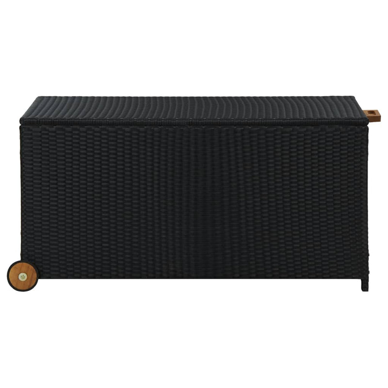 vidaXL Garden Storage Box Black 120x65x61 cm Poly Rattan