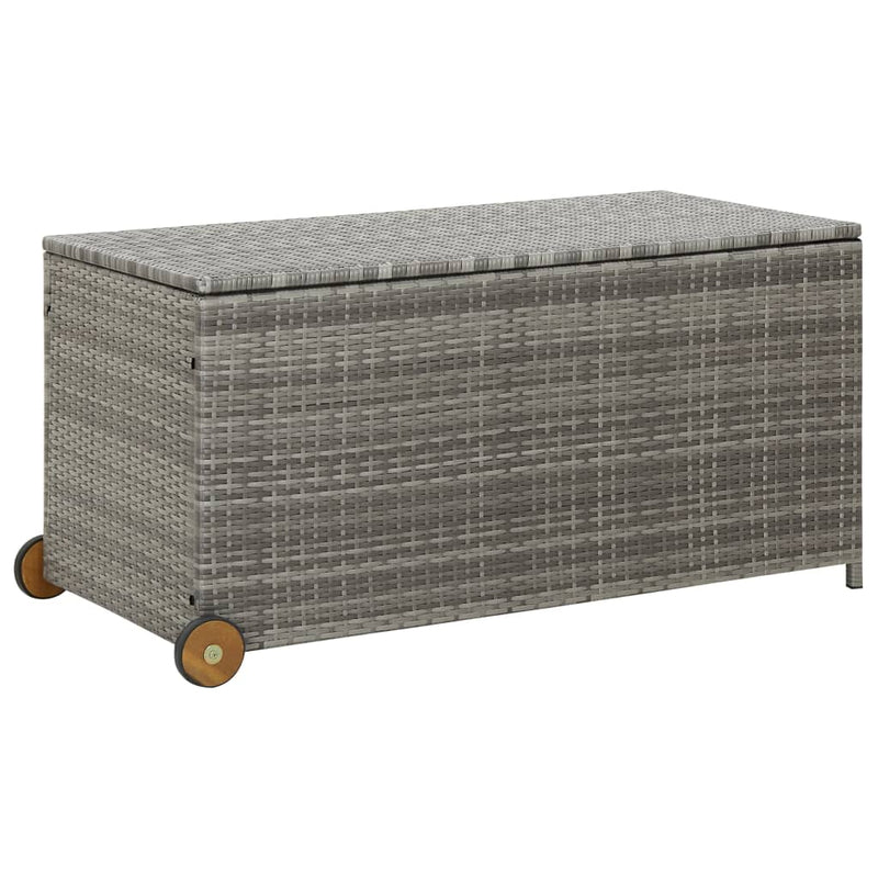 vidaXL Garden Storage Box Light Grey 120x65x115 cm Poly Rattan