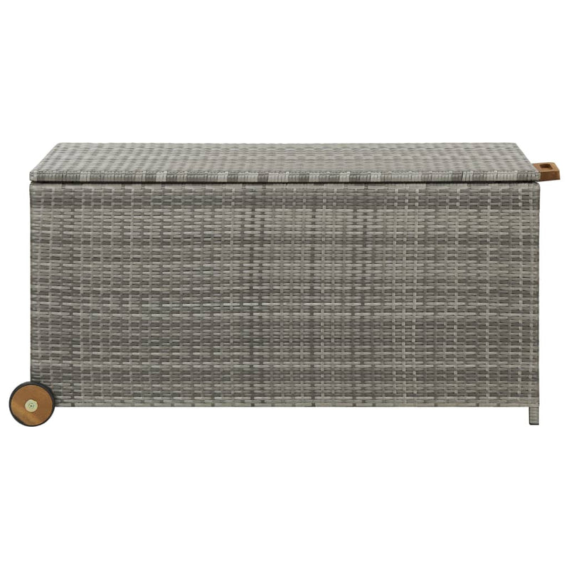 vidaXL Garden Storage Box Light Grey 120x65x115 cm Poly Rattan