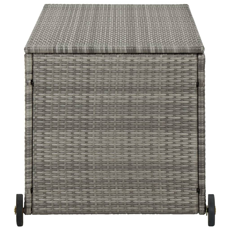 vidaXL Garden Storage Box Light Grey 120x65x115 cm Poly Rattan
