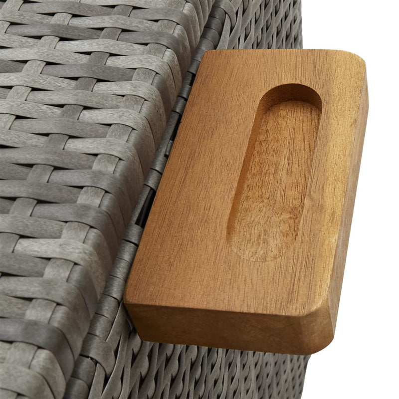 vidaXL Garden Storage Box Light Grey 120x65x115 cm Poly Rattan