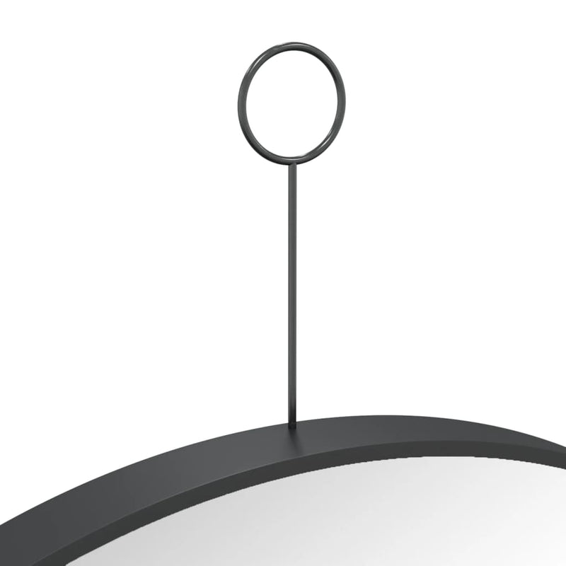 vidaXL Hanging Mirror with Hook Black 50 cm