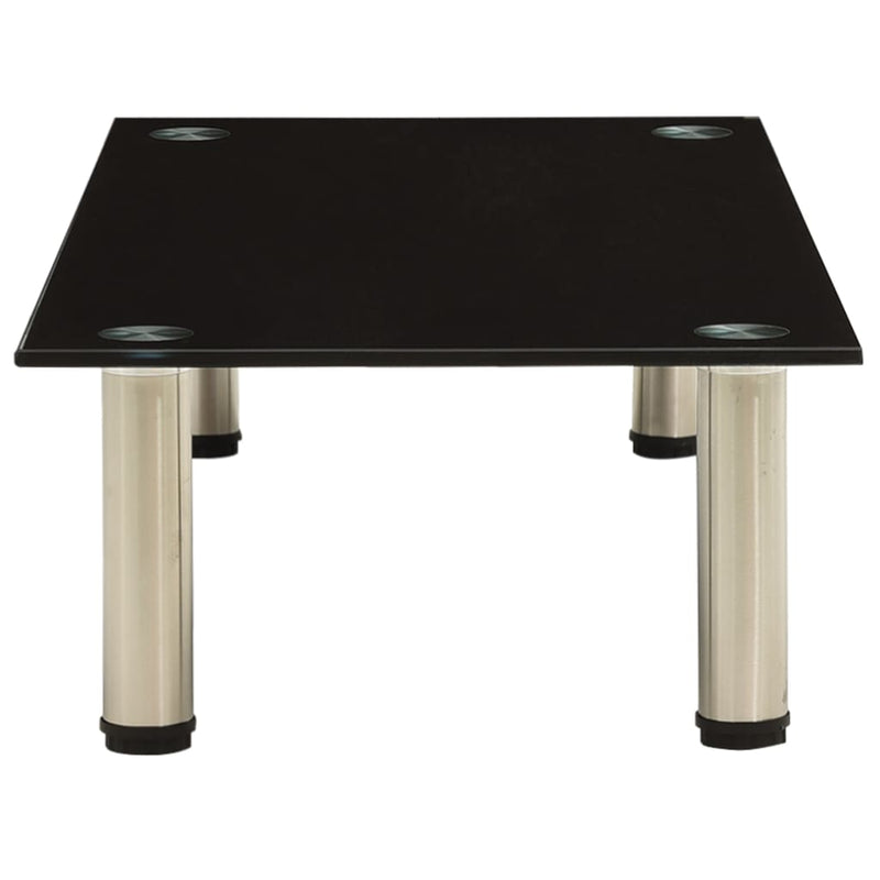 vidaXL TV Stand Black 80x35x17 cm Tempered Glass