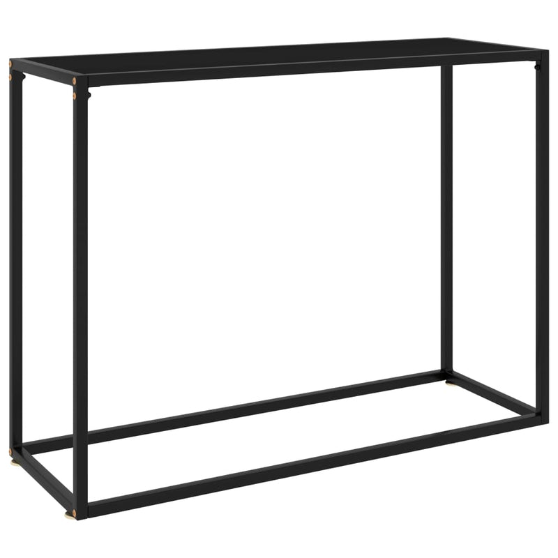 vidaXL Console Table Black 100x35x75 cm Tempered Glass