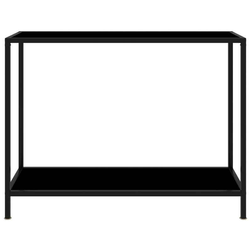 vidaXL Console Table Black 100x35x75 cm Tempered Glass