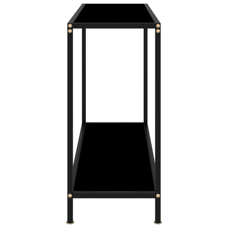 vidaXL Console Table Black 100x35x75 cm Tempered Glass