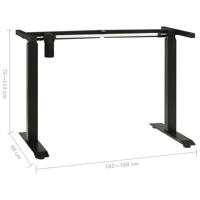vidaXL Electric Motorised Standing Desk Frame Height Adjustable Black