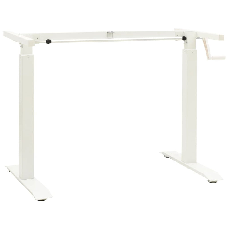 vidaXL Manual Height Adjustable Standing Desk Frame Hand Crank White