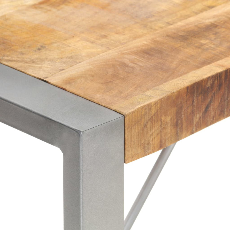 vidaXL Dining Table 120x60x75 cm Solid Rough Mango Wood