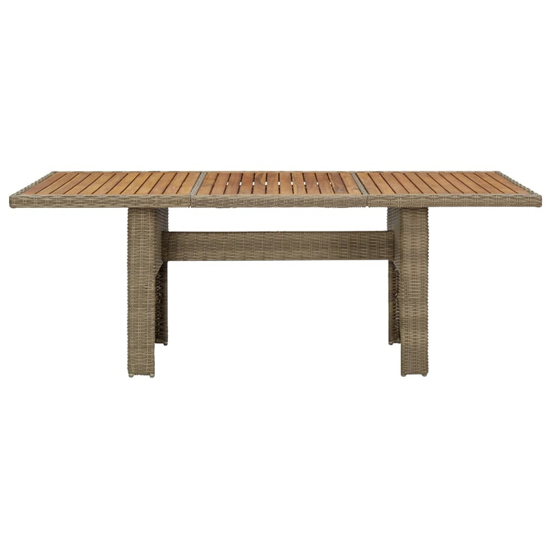 vidaXL Garden Dining Table Brown 200x100x74 cm Poly Rattan