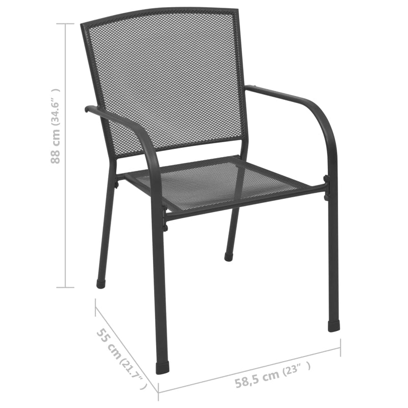vidaXL Outdoor Chairs 4 pcs Mesh Design Anthracite Steel