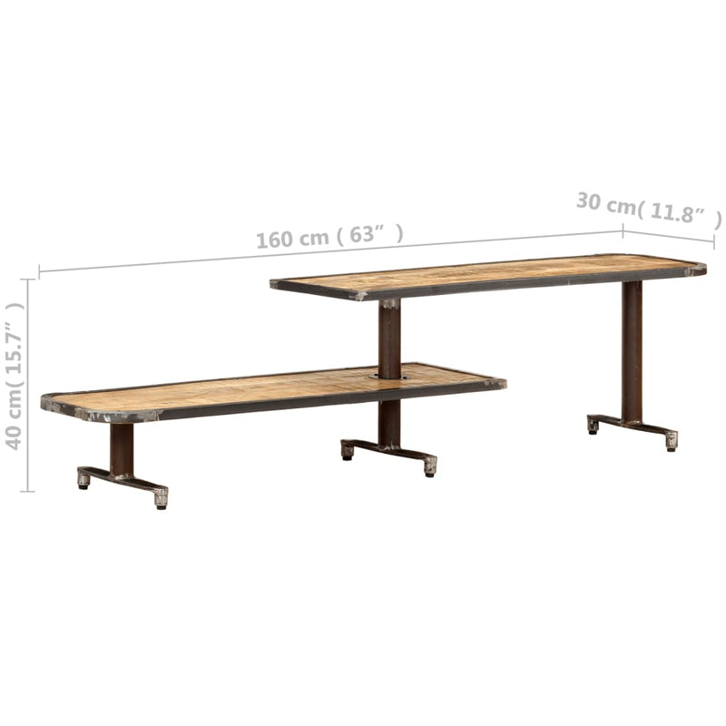 vidaXL TV Cabinet 160x30x40 cm Solid Mango Wood