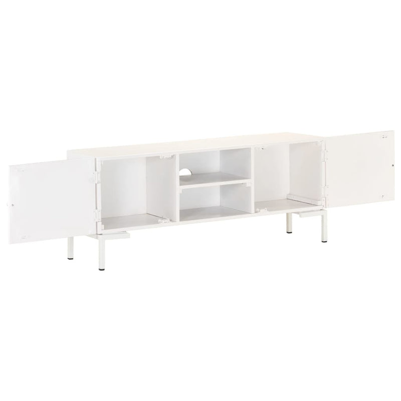 vidaXL TV Cabinet White 115x30x46 cm Solid Mango Wood