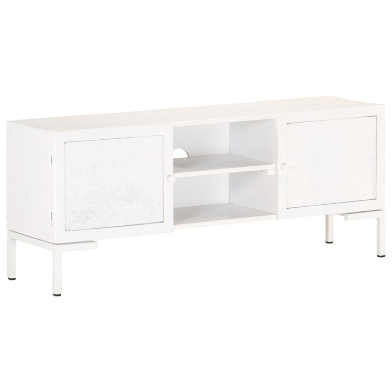 vidaXL TV Cabinet White 115x30x46 cm Solid Mango Wood