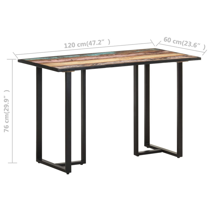vidaXL Dining Table 120 cm Solid Reclaimed Wood
