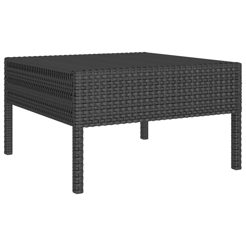 vidaXL 3 Piece Garden Lounge Set with Cushions Poly Rattan Black