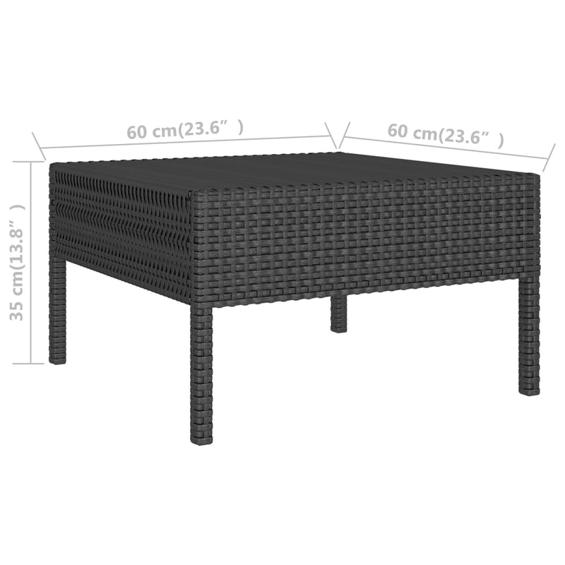 vidaXL 3 Piece Garden Lounge Set with Cushions Poly Rattan Black