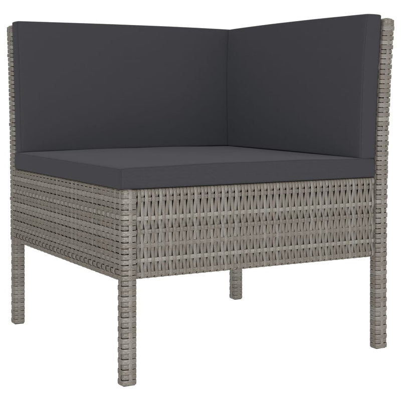 vidaXL 3 Piece Garden Lounge Set with Cushions Poly Rattan Black