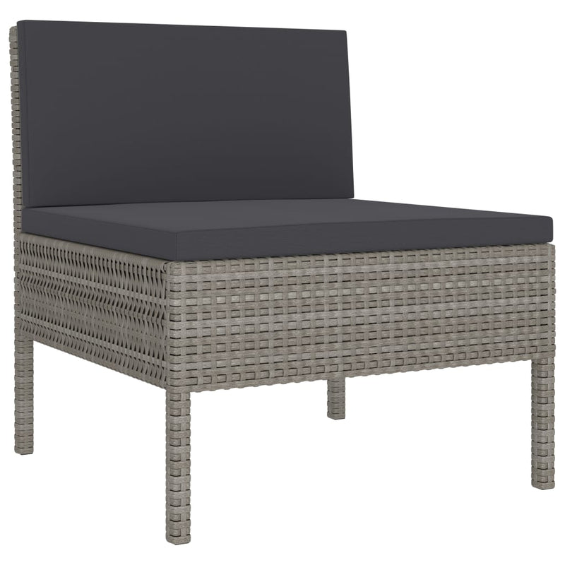 vidaXL 3 Piece Garden Lounge Set with Cushions Poly Rattan Black
