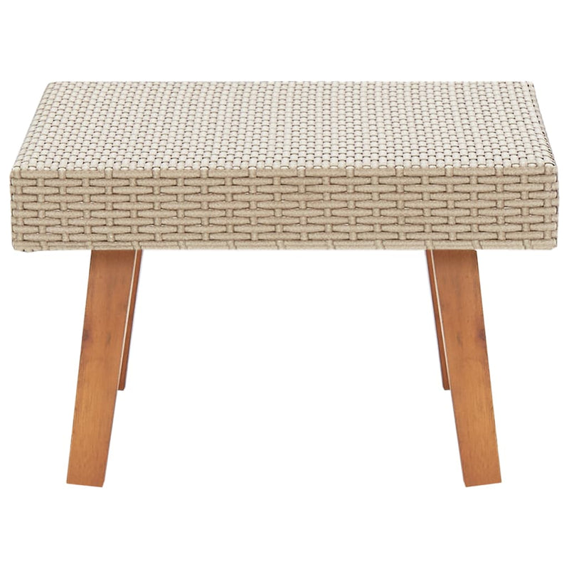 vidaXL Garden Coffee Table Poly Rattan Beige