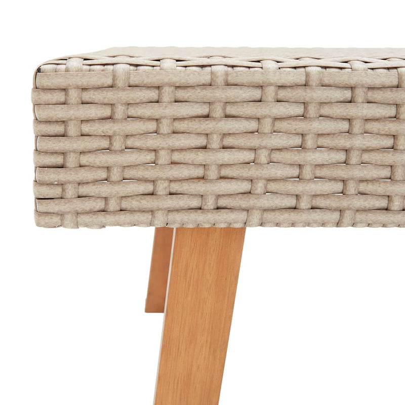 vidaXL Garden Coffee Table Poly Rattan Beige