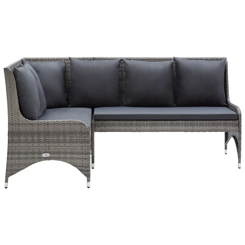 vidaXL Garden Corner Sofas 2 pcs Poly Rattan Grey