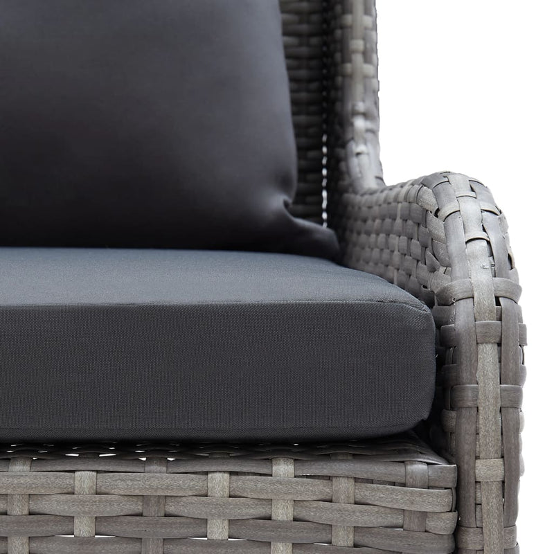 vidaXL Garden Corner Sofas 2 pcs Poly Rattan Grey