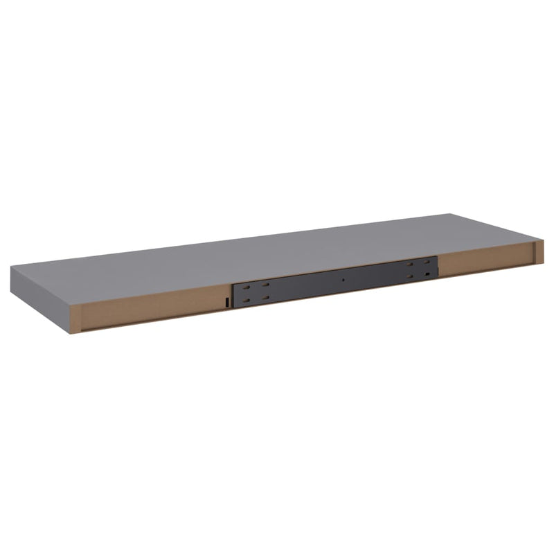 vidaXL Floating Wall Shelves 2 pcs Grey 80x23.5x3.8 cm MDF