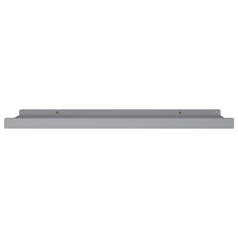vidaXL Picture Frame Ledge Shelves 2 pcs Grey 60x9x3 cm MDF