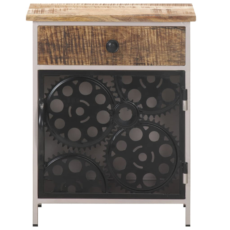 vidaXL Bedside Cabinet 40x30x50 cm Rough Mango Wood