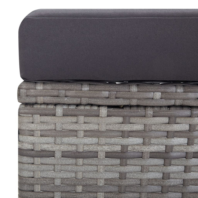 vidaXL Reclining Garden Chair with Cushions Poly Rattan Grey
