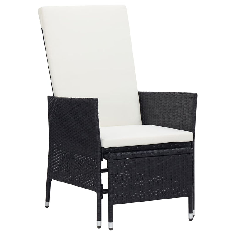 vidaXL 2 Piece Garden Lounge Set with Cushions Poly Rattan Black