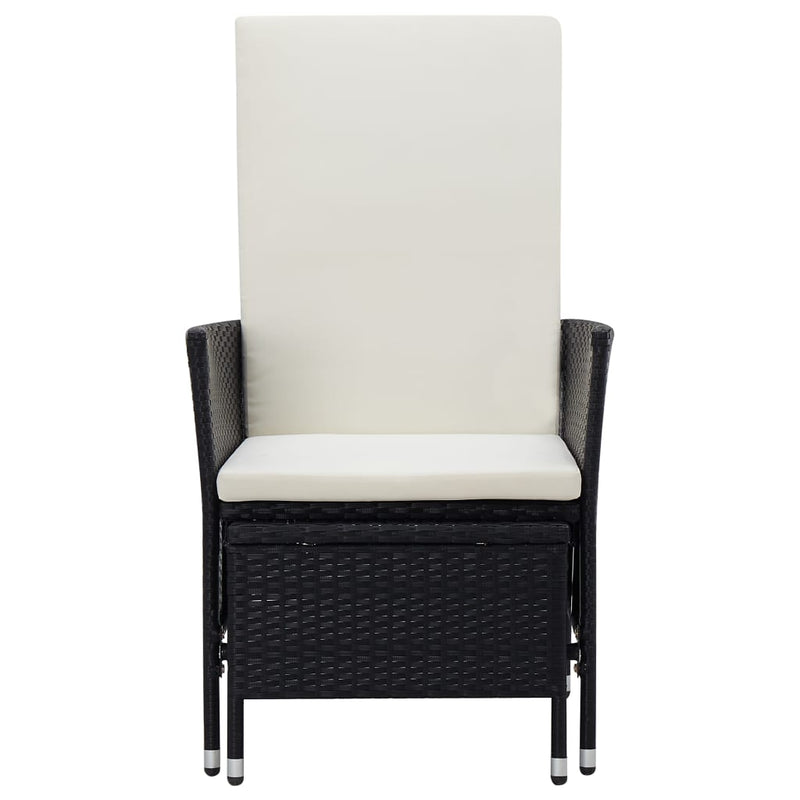 vidaXL 2 Piece Garden Lounge Set with Cushions Poly Rattan Black