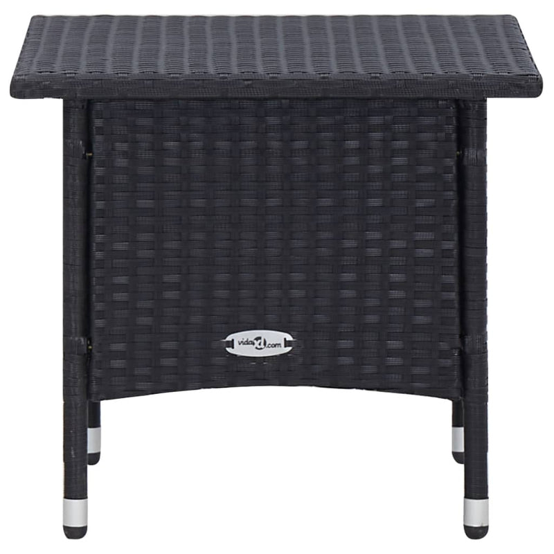 vidaXL 2 Piece Garden Lounge Set with Cushions Poly Rattan Black