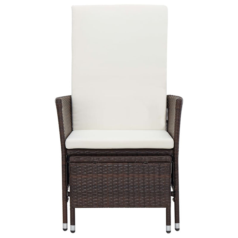 vidaXL 2 Piece Garden Lounge Set with Cushions Poly Rattan Brown