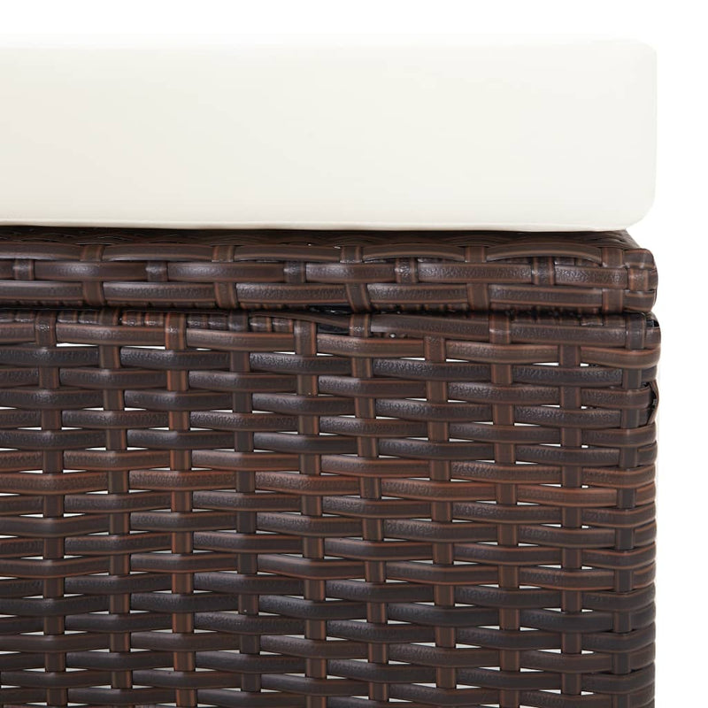 vidaXL 2 Piece Garden Lounge Set with Cushions Poly Rattan Brown