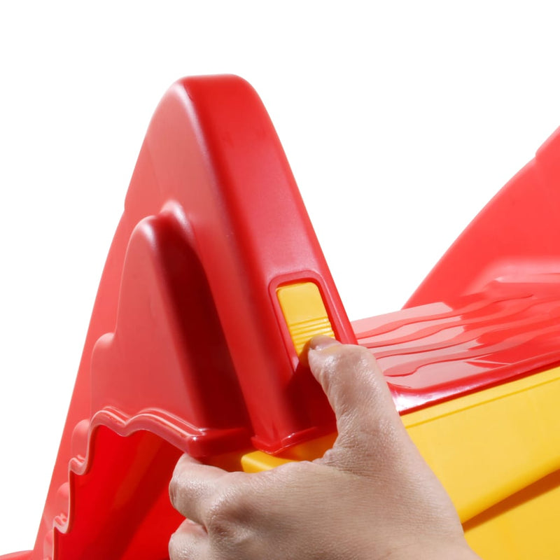 vidaXL Foldable Slide for Kids Indoor Outdoor Red and Yellow