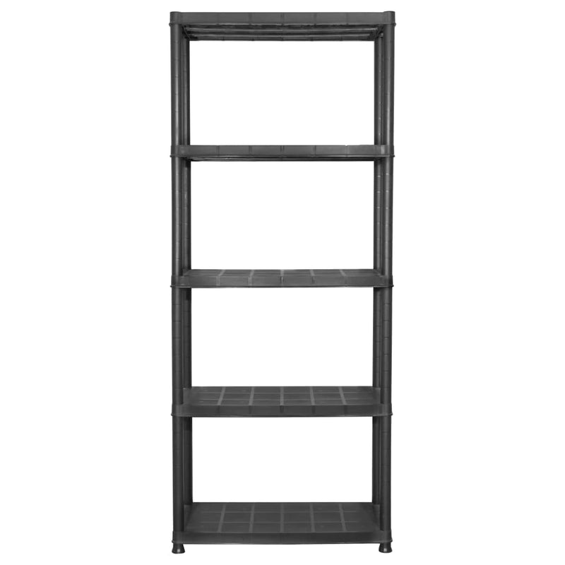 vidaXL Storage Shelf 5-Tier Black 71x38x170 cm Plastic