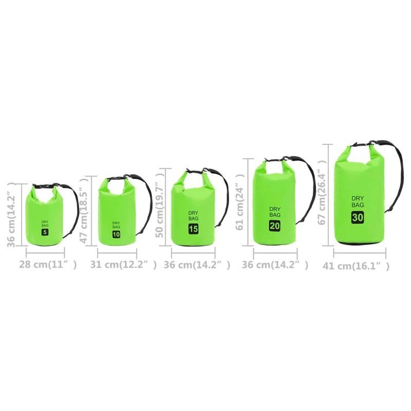 Dry Bag Green 20 L PVC
