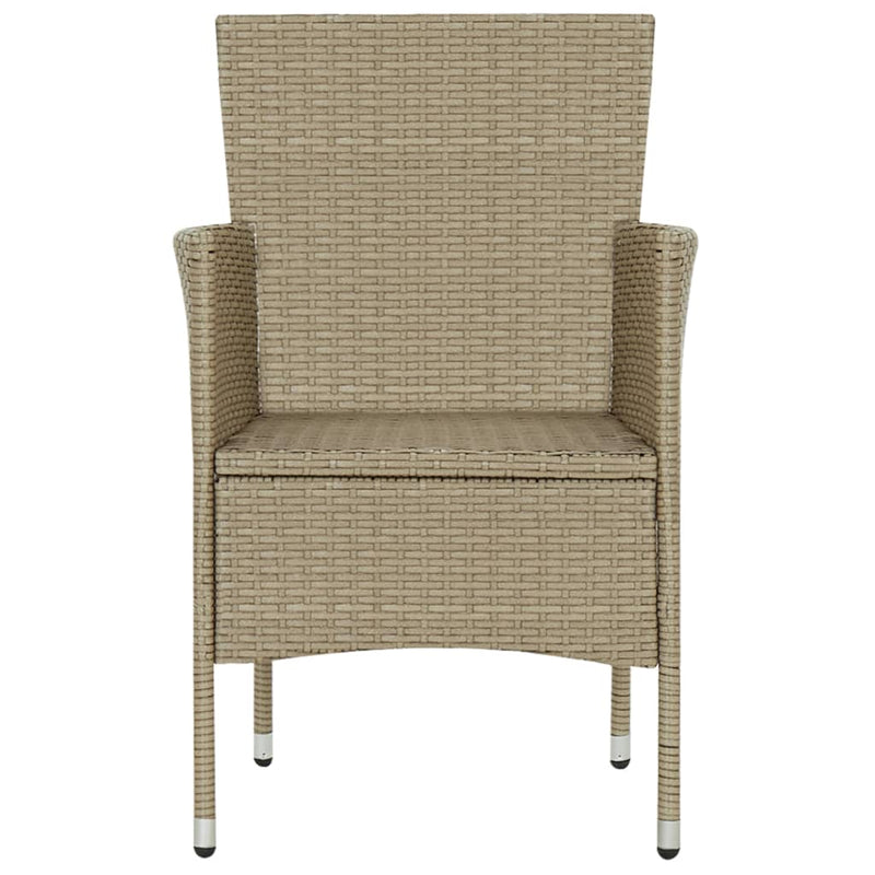 vidaXL Garden Dining Chairs 2 pcs Poly Rattan Beige